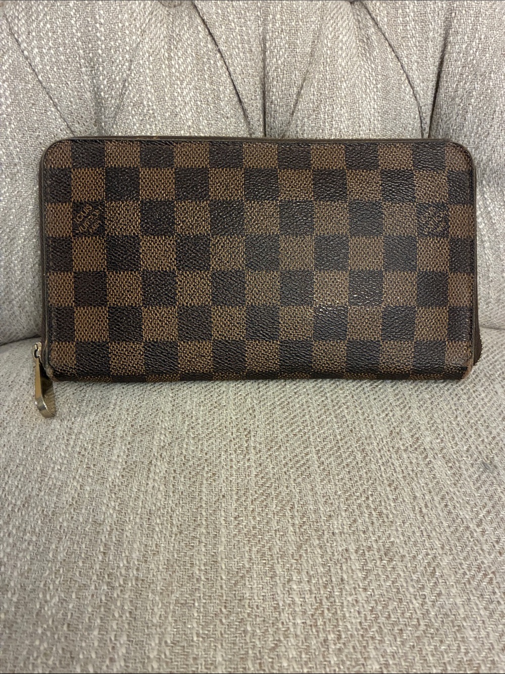 Louis Vuitton Damier Ebene Zip Around Wallet